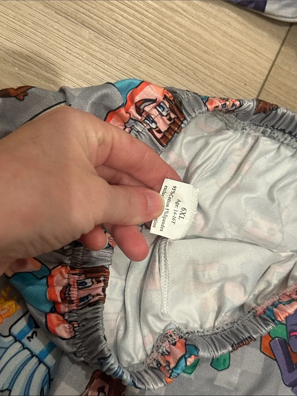 EUC Kids Short Pajama Set - Gray Minecraft-Inspired Print Size 6xl 14 16